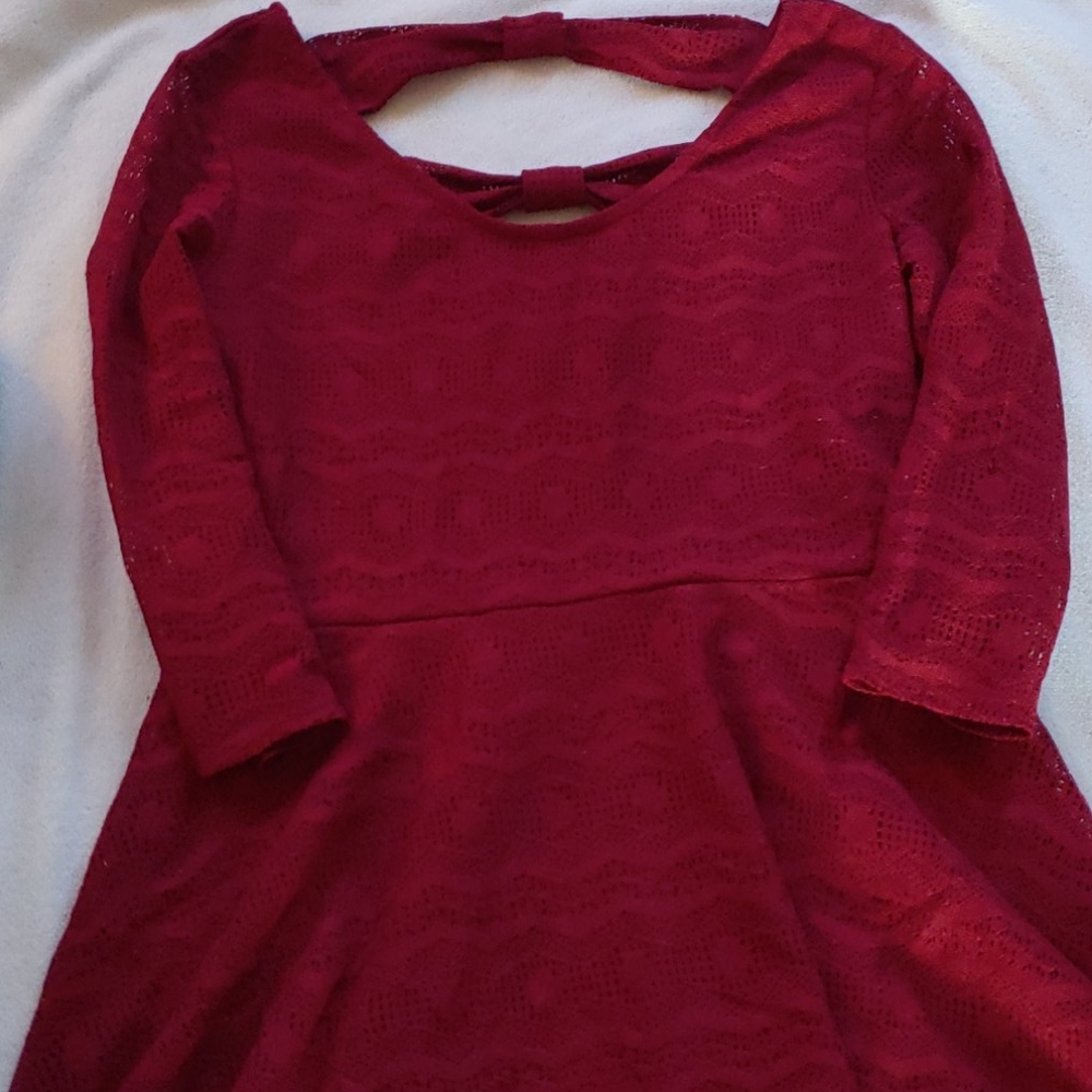 Burgundy lace A-line Dress